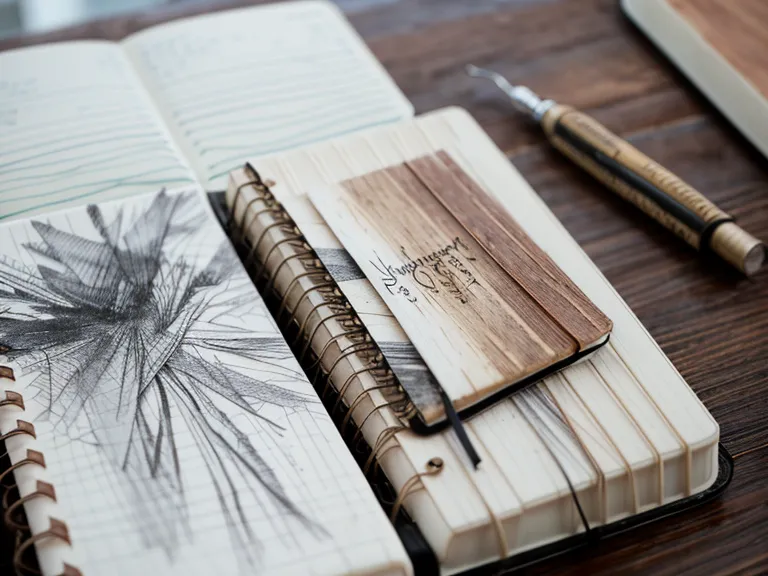 Close-up of a creative journal with handwritten notes and sketches in soft morning light.