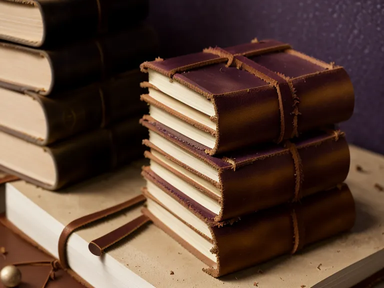 A collection of personal journals and a lunar calendar on a studio shelf.